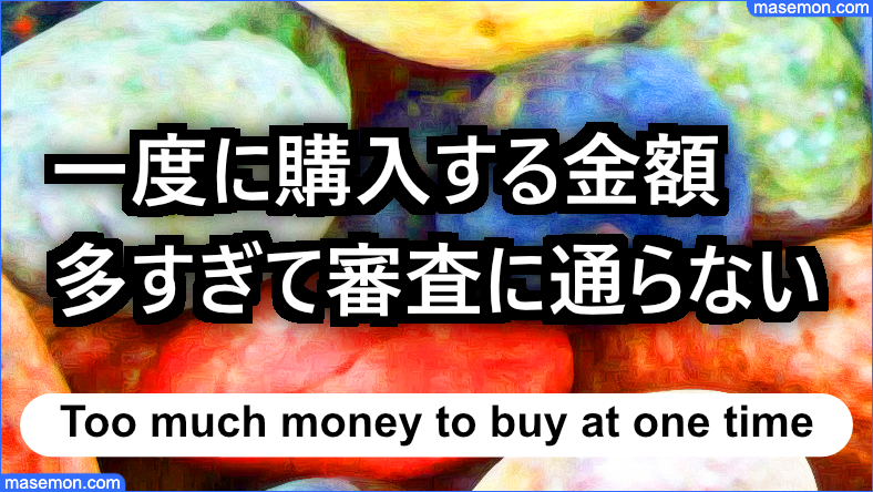 一度に購入する金額が多すぎて審査に通らないことも